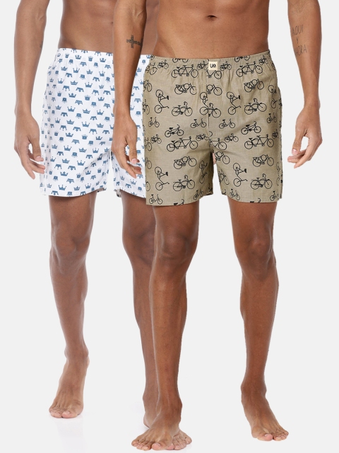 

Urban Dog Mens Pack of 2 Printed Boxers UDBX106_UDBX112, White