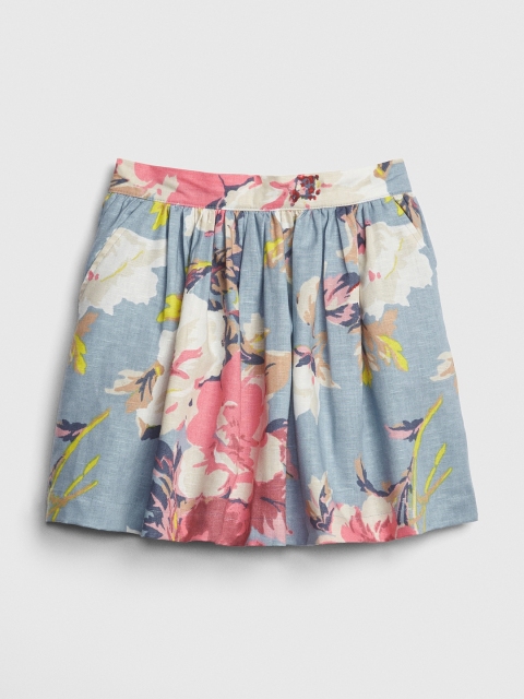 

GAP Girl Floral Flippy Pure Cotton Skirt, Blue