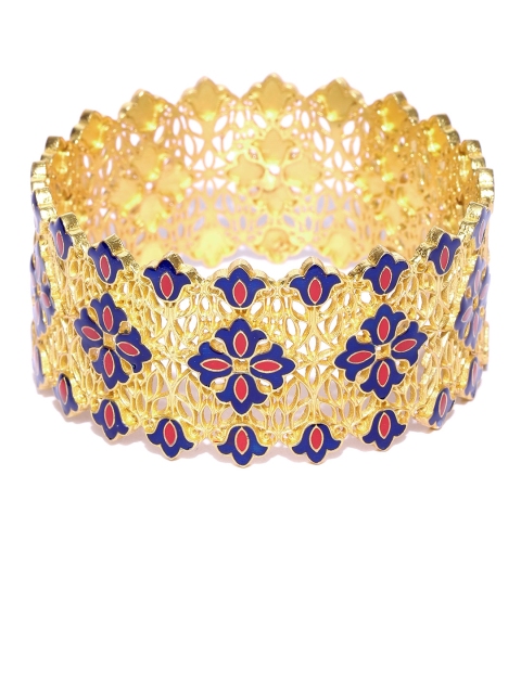 

Zariin Navy & Red 22K Gold-Plated Enamelled Bangle