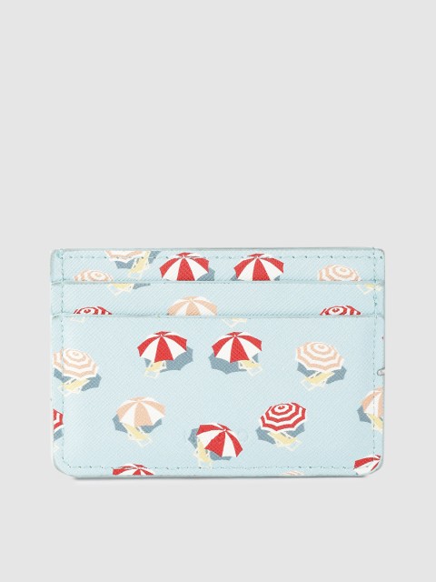 

MANGO Women Blue & Red Umbrella Print Card Holder