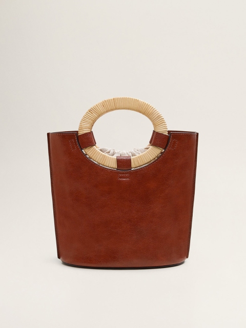

MANGO Brown Solid Handheld Bag