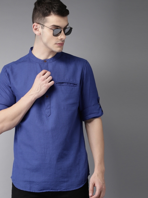 

Moda Rapido Men Blue Slim Fit Solid Casual Shirt