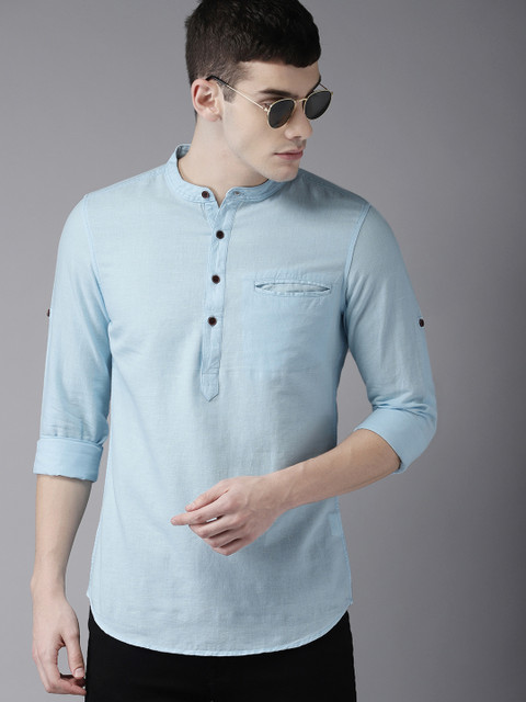 

Moda Rapido Men Blue Slim Fit Solid Casual Shirt