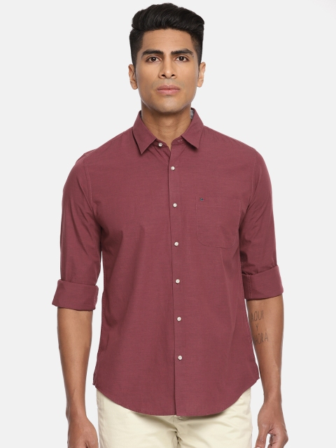 

Peter England Casuals Men Maroon Slim Fit Solid Casual Shirt