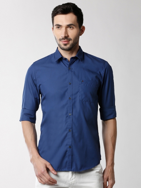 

Peter England Casuals Men Blue Slim Fit Solid Casual Shirt
