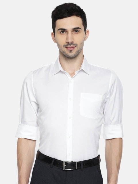 

Peter England Men White Slim Fit Solid Formal Shirt