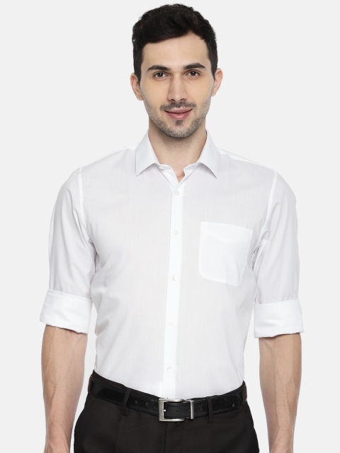 

Peter England Men White Slim Fit Solid Formal Shirt