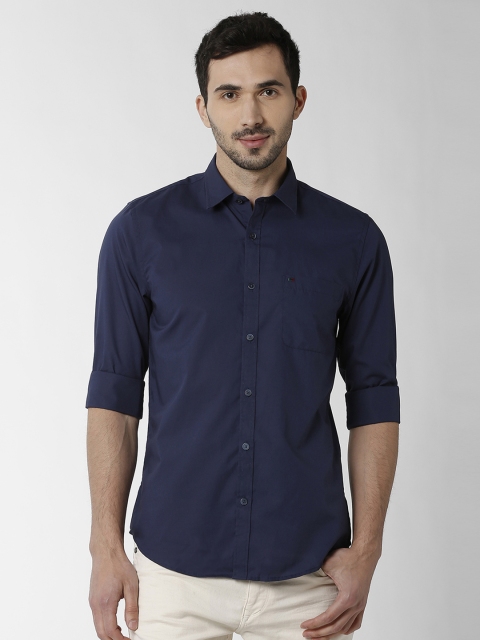 

Peter England Casuals Men Navy Blue Slim Fit Solid Casual Shirt