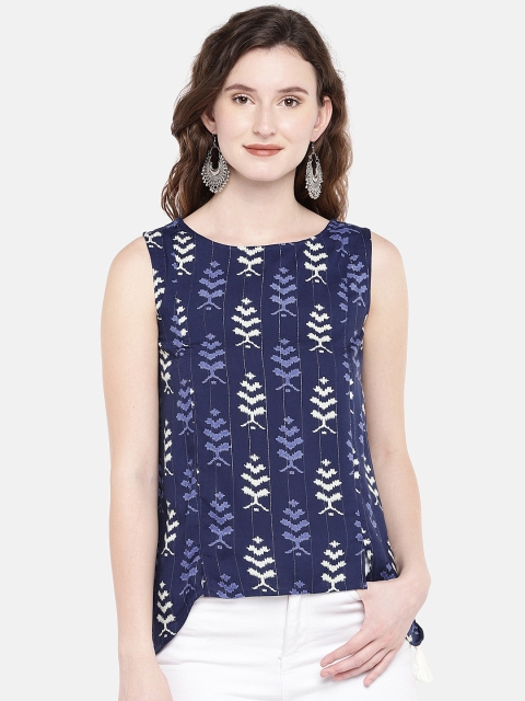 

Ethnicity Women Blue Printed Top