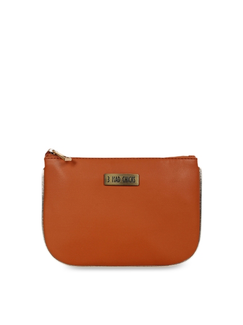 

3 Mad Chicks Tan Brown Solid Clutch