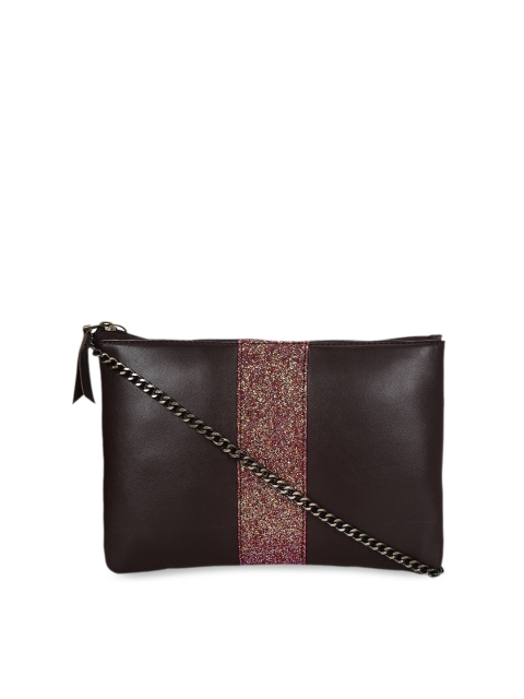 

3 Mad Chicks Brown Embellished Sling Bag