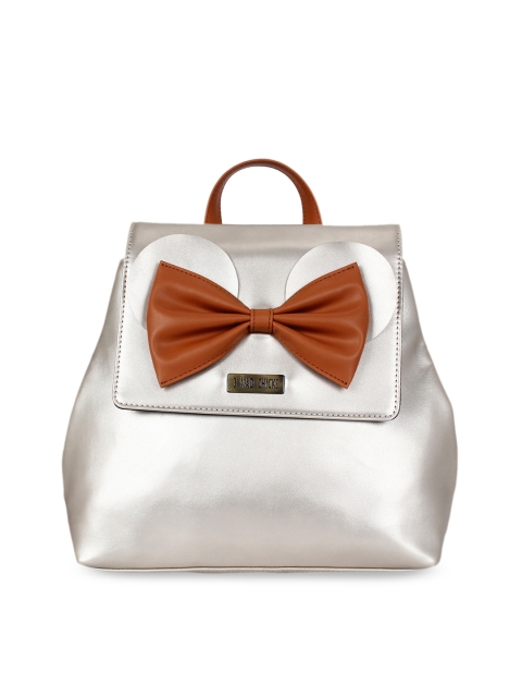 

3 Mad Chicks Women Silver-Toned Solid Backpack