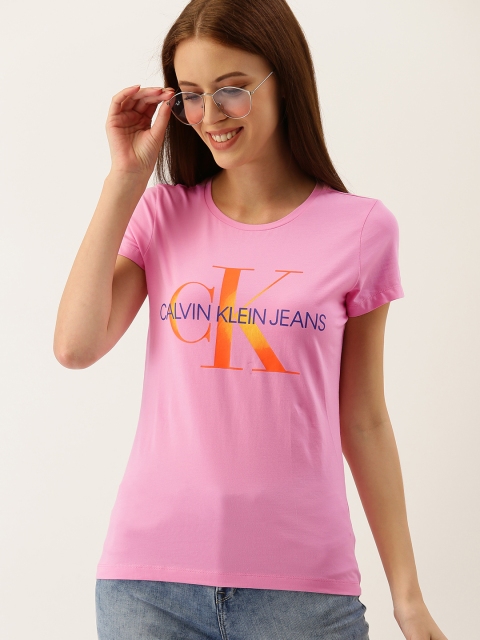 

Calvin Klein Jeans Women Pink Printed Round Neck T-shirt