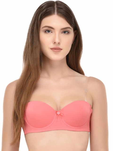 

Quttos Peach-Coloured Solid Underwired Lightly Padded Push-Up Bra QT-1BR-GO