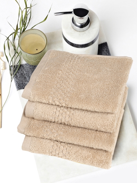 

SPACES Set of 4 Beige Cotton 450 GSM Swift Dry Hand Towels