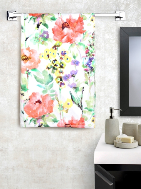 

SPACES Unisex Multicoloured Floral Print 400 GSM Bath Towel, Multi