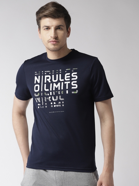 

Alcis Men Navy Blue Printed Round Neck T-shirt