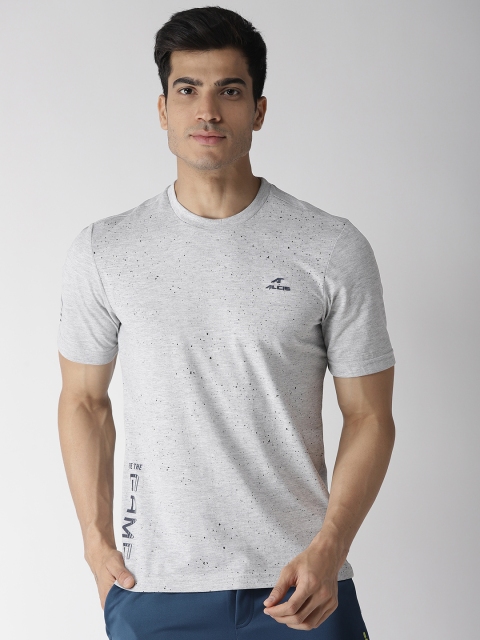 

Alcis Men Grey Melange Solid Round Neck T-shirt