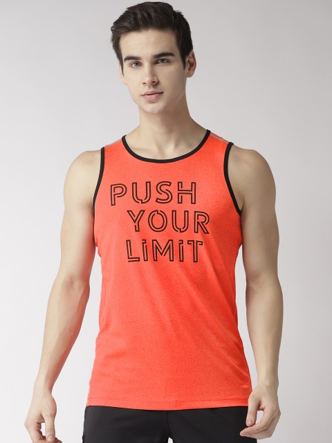 

Alcis Men Orange & Black Printed Round Neck Running T-shirt