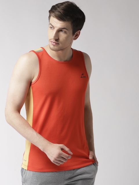 

Alcis Men Orange Textured Round Neck T-shirt