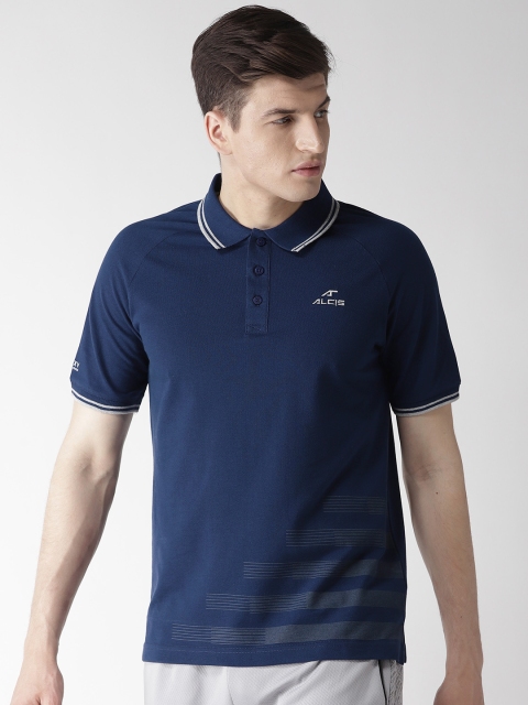 

Alcis Men Navy Blue Solid Polo Collar T-shirt