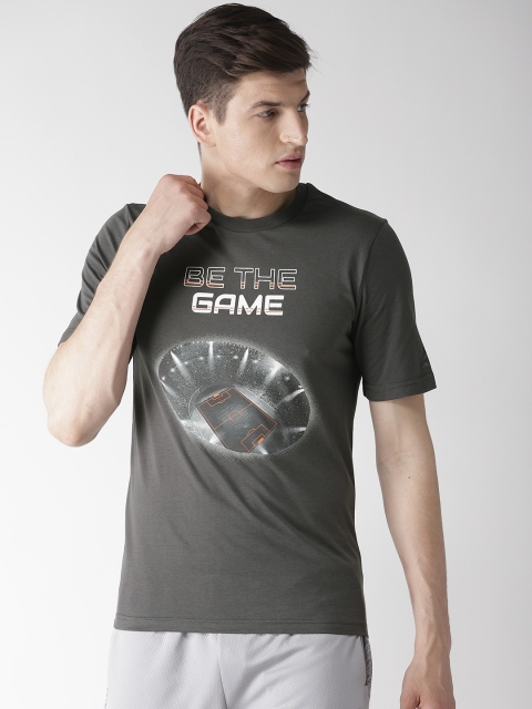

Alcis Men Charcoal Grey Printed Round Neck T-shirt