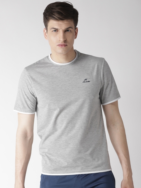

Alcis Men Grey Melange Solid Round Neck T-shirt