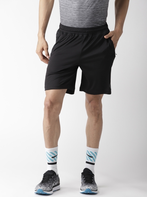 

Alcis Men Black Solid Slim Fit Sports Shorts