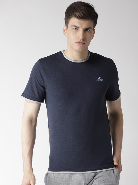

Alcis Men Navy Blue Solid Round Neck T-shirt