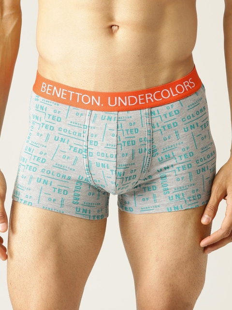 

Undercolors of Benetton Men Grey Printed Trunks 19P3P80BP27DI902