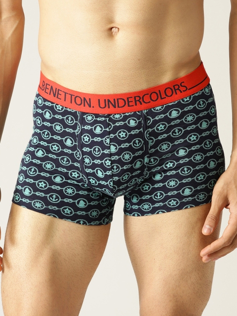 

Undercolors of Benetton Men Navy Blue Printed Trunks 19P3P80BP39DI901