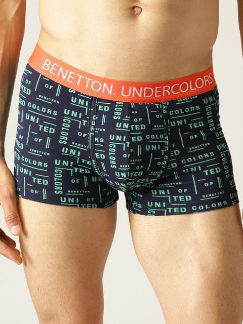 

Undercolors of Benetton Men Navy Blue & Green Printed Trunks 19P3P80BP27DI903