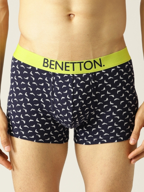 

Undercolors of Benetton Men Navy Blue Printed Trunks 19P3P80BP29DI901