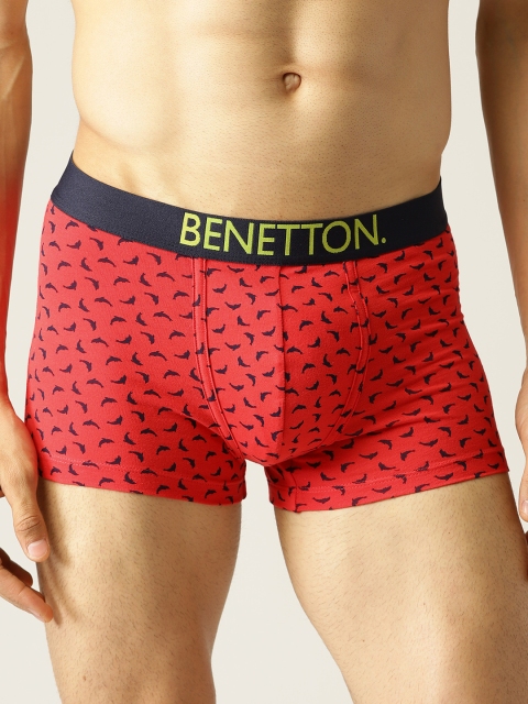 

Undercolors of Benetton Men Red & Navy Blue Printed Trunks 19P3P80BP29DI903