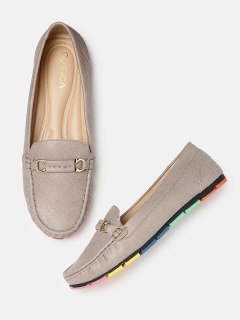 

CORSICA Women Beige Horsebit Loafers