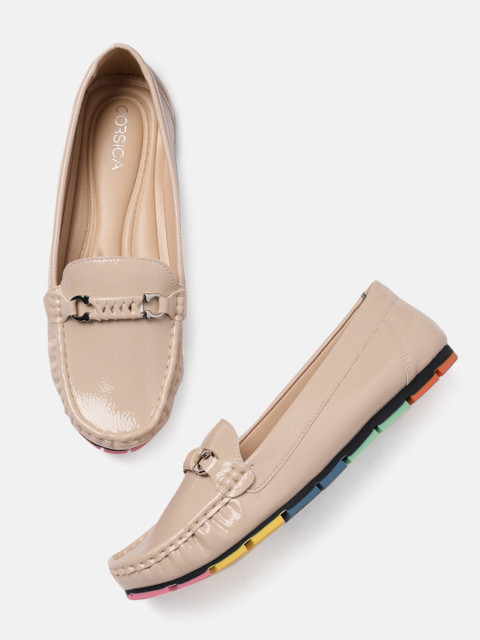 

CORSICA Women Beige Solid Loafers