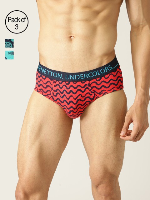 

Undercolors of Benetton Men Pack Of 3 Briefs 19P3P80VP36DI901, Navy blue