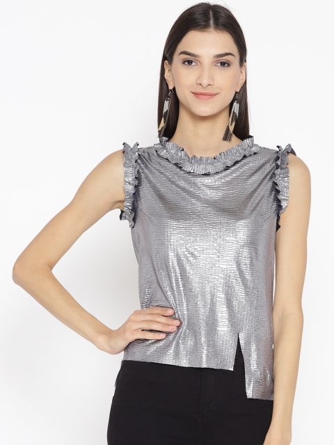 

Cayman Women Silver Solid Sheen Top