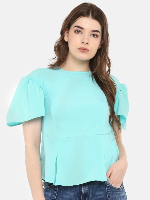 

Cayman Women Sea Green Solid A-Line Top