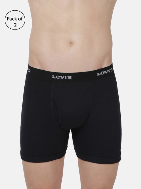 

Levis Men Pack Of 2 Solid Pure Cotton Trunks BB-100CA-2PK, Black