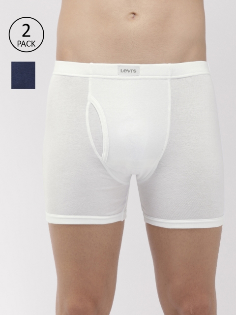 

Levis Men Pack of 2 Navy Blue & White Solid Trunks BB-100CA-2PK-STYLE-010-349