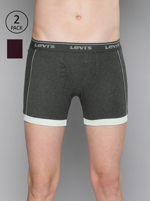 

Levis Men Pack of 2 Solid Trunks BB-100CA-2PK-STYLE-007-235, Charcoal