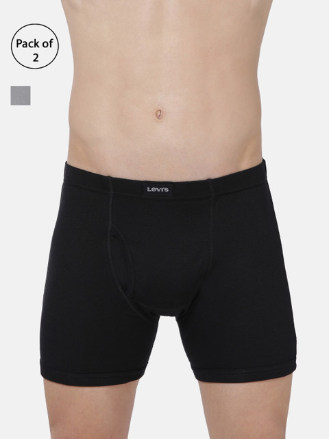 

Levis Men Pack Of 2 Solid Boxer Briefs BB-100CA-2PK-STYLE-010-302, Black