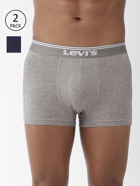 

Levis Men Pack Of 2 Solid Trunks TK-200SF-2PK-STYLE-018-472, Grey melange