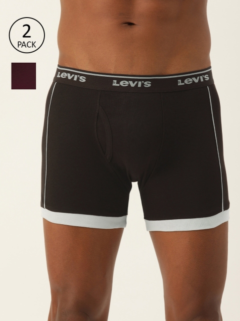 

Levis Men Pack of 2 Solid Trunk BB-100CA-2PK-STYLE-007-233, Coffee brown