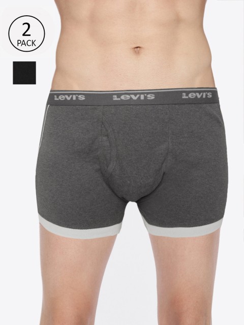 

Levis Men Pack of 2 Solid Trunks BB-100CA-2PK-STYLE-007-243, Black
