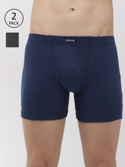 

Levis Men Pack of 2 Charcoal Grey & Navy Blue Solid Trunks BB-100CA-2PK-STYLE-010-311