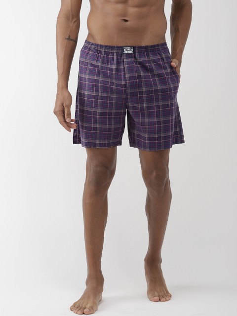 

Levis Men Purple & Grey Checked Pure Cotton Boxers BS-300LS-1PK-STYLE-024-669