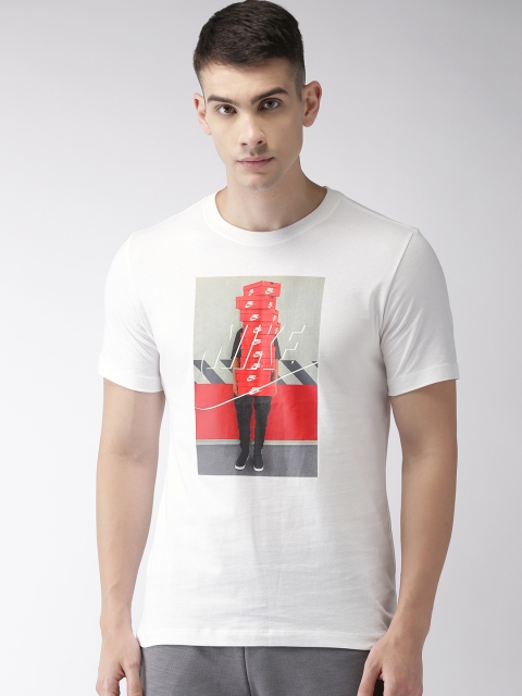 

Nike Men White Printed As M Nsw Round Neck T-shirt