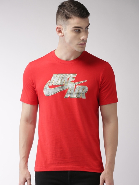 

Nike Men Red Printed Standard Fit Sznl Stmt 6 Round Neck T-shirt